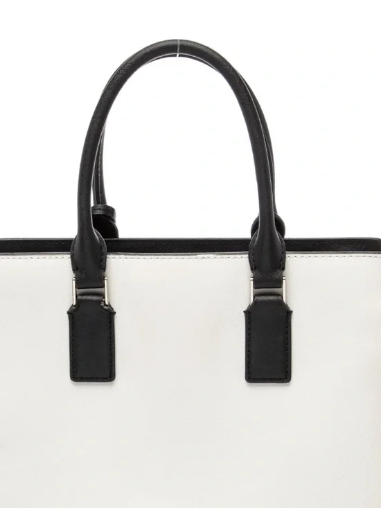 kate spade Two-Tone Black, White & Taupe Leather Tote - Picture 6 of 7